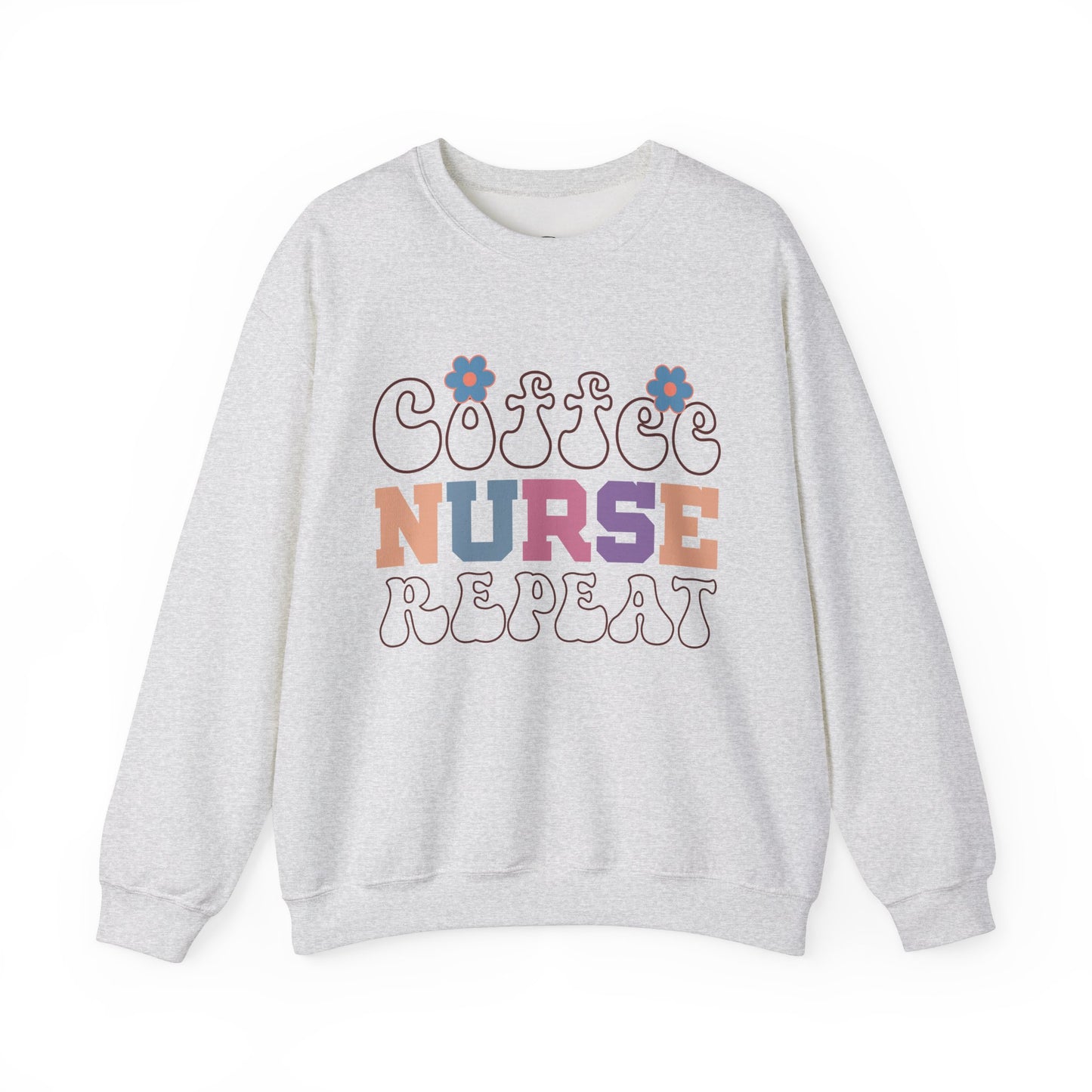 Coffee Nurse Repeat Crewneck Sweatshirt