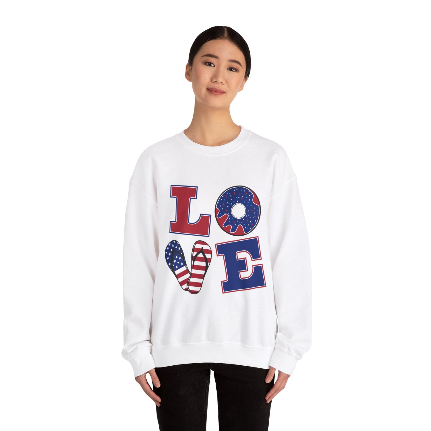 Patriotic LOVE Crewneck Sweatshirt