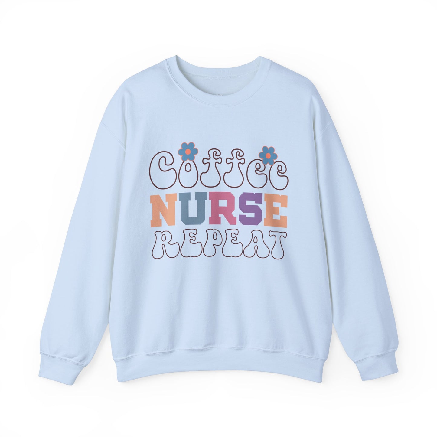 Coffee Nurse Repeat Crewneck Sweatshirt
