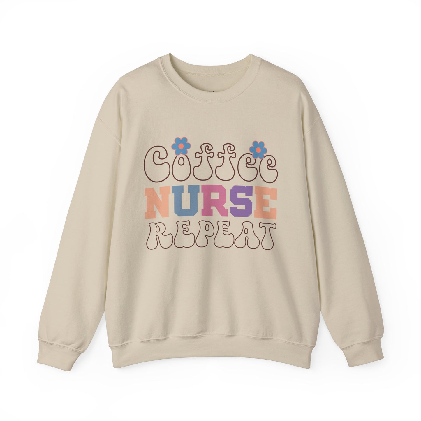 Coffee Nurse Repeat Crewneck Sweatshirt