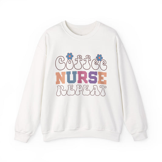 Coffee Nurse Repeat Crewneck Sweatshirt